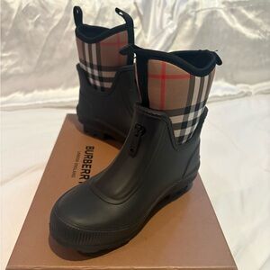 Vintage Check Neoprene and Rubber Rain Boots